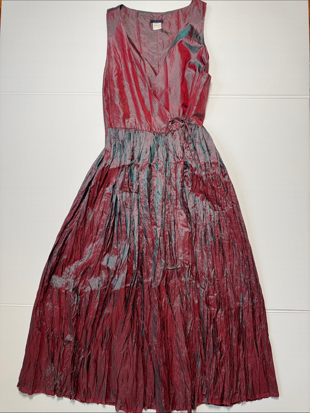 DOSA Rajasthani Dress Iridescent Tibet Burgundy Shimmer Wrap Dress 100% Silk 2